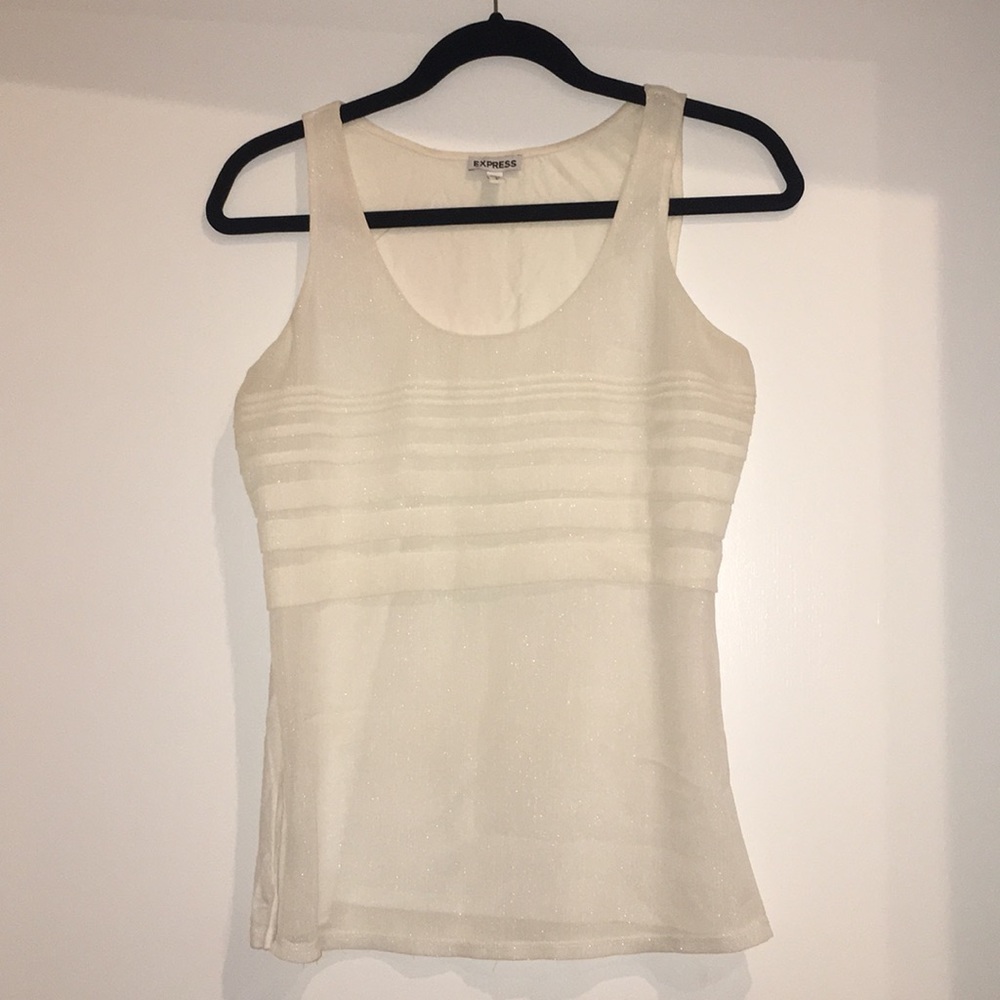 Express Blouse, sparkled cream material, Size S